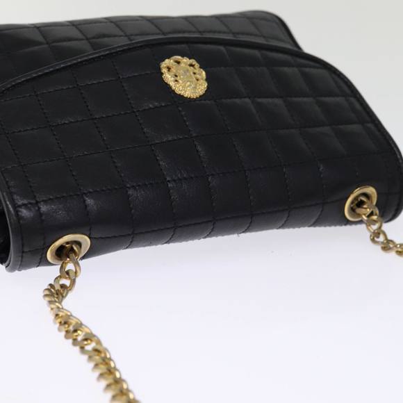 CELINE Chain Shoulder Bag Leather Black Auth 75054 - Picture 6 of 16